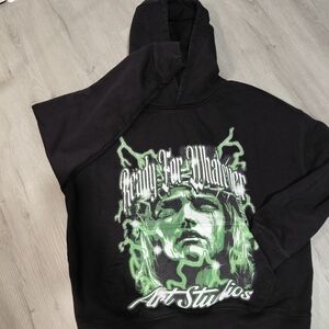 Black and Green Graphic Hoodie
